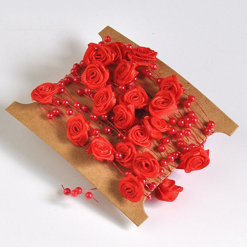 5m Artificial Flowers Peony Rose String Pearl Beads Chain Garland DIY Crafts For Jewelry Making Wedding Decoration Home Decor
