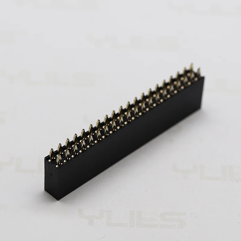Factory sale direct spacing pitch 2.54mm Height 11.0MM positions 02~40pin dual row female Y type socket female header connector