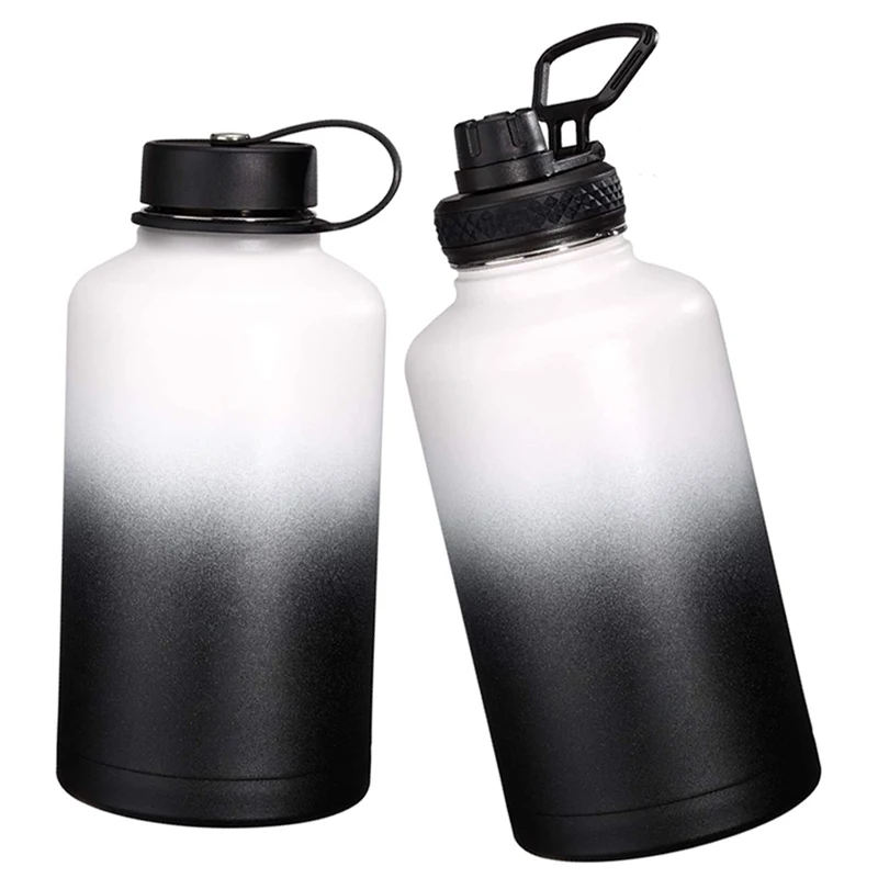 White Reusable Beer Growler Water Bottles Stainless Steel 1 Gallon Water Bottles 4 Litre Jug 2000Ml Thermos Vacuum Flask Arabic