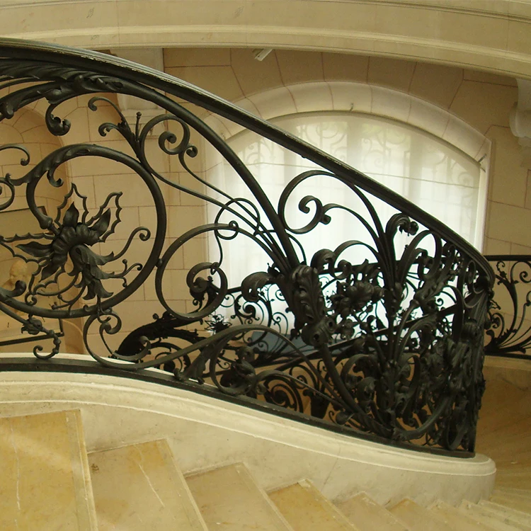 Fashionable Cheap Durable Indoor Decorative Staircase Handrail Baluster Wrought Iron Stair Railings