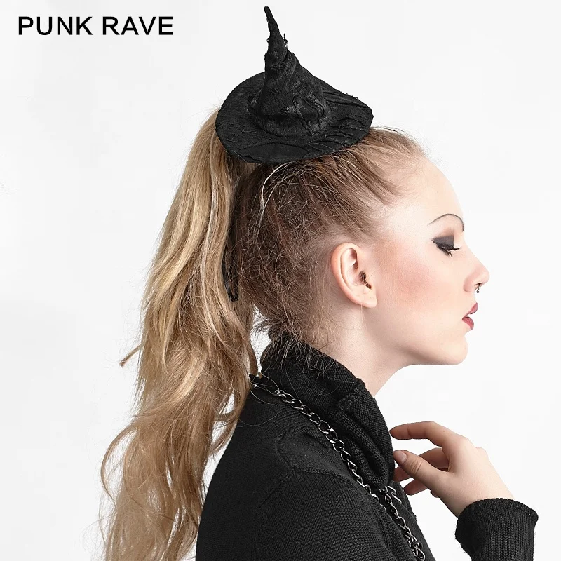 Punk Rave S-169 unique design wizard black Gothic pointed top hat