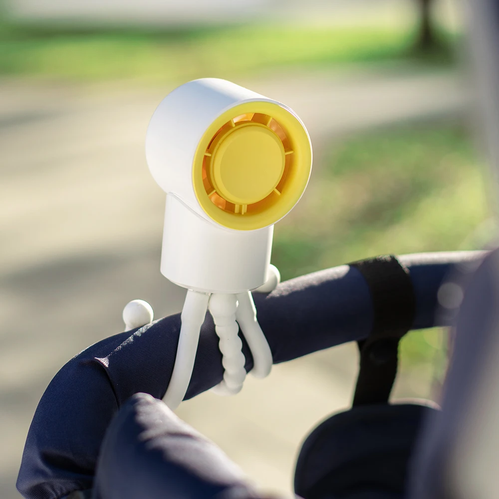 Hot Sale Kids Stroller Fan with Fully Adjustable Tripod Low Noise Rechargeable Handheld Hanging Desktop 1200mAh Children Fan