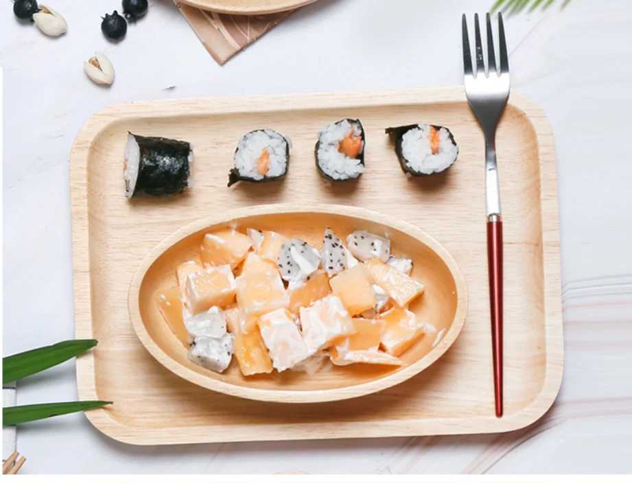Bread Tray Fruit Plate Export Wooden Tableware Serving Bowls And Platters Handmade Wood Trays