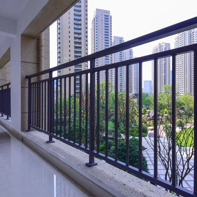 Modern fence railing aluminum powder coated black outdoor customized luxury U channel designs balcony aluminum railing system