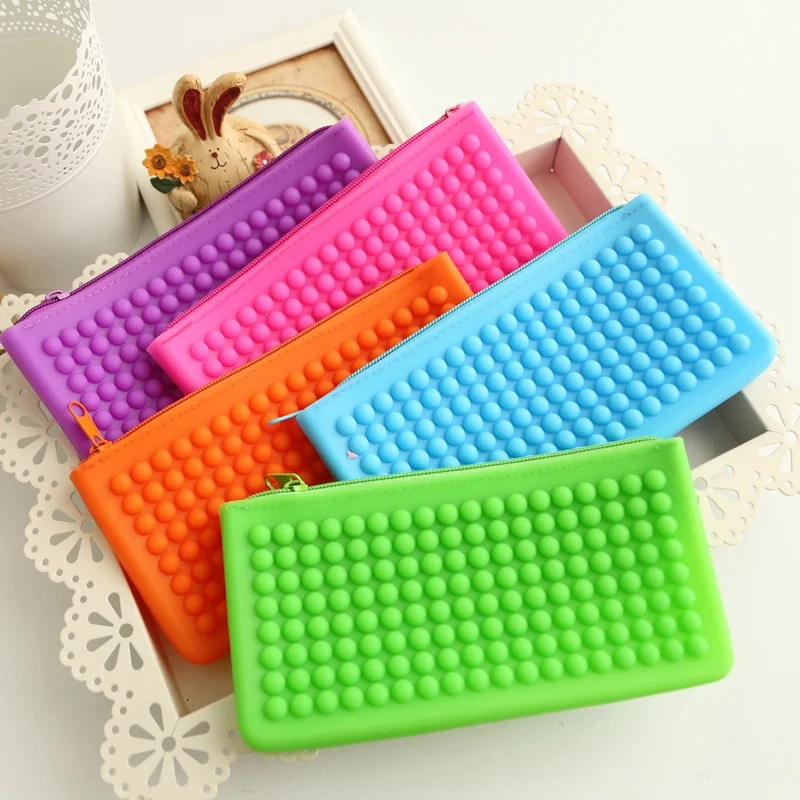 2024 New Custom Multifunction Kids Cute Pen Silicone Pencil Case For School