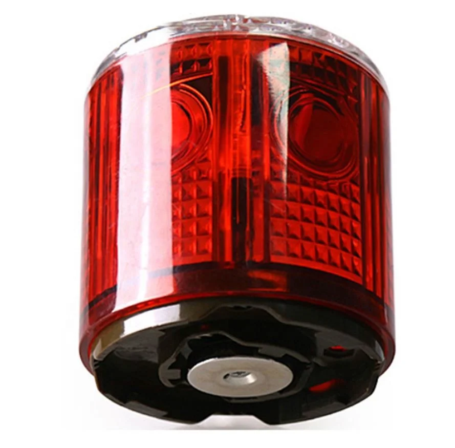 Light sensored strobe beacon in rechargeable battery powered magnet or permanent mount for tractor excavator forklift traffic