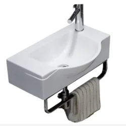 High grade sanitary ware wall hung sink ceramic wash basin Bathroom art basins with towel rack