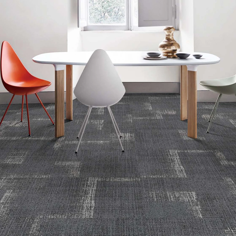 Eco-friendly High Quality Modular Nylon PVC Backing Carpet Tiles 50*50cm commercial solution dyed nylon office carpet tiles