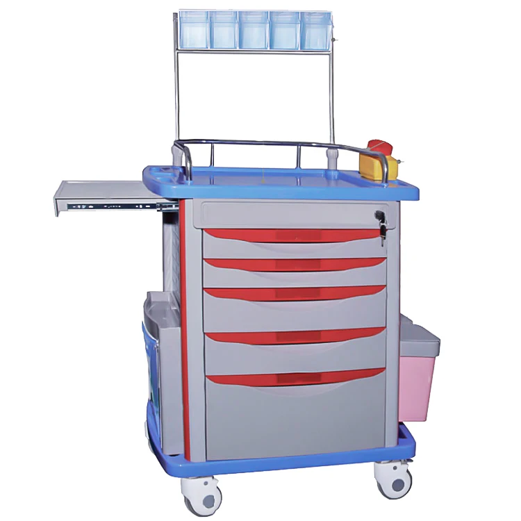 Emergency medical trolley for hospital usa medicine trolley cart factory manufacturer