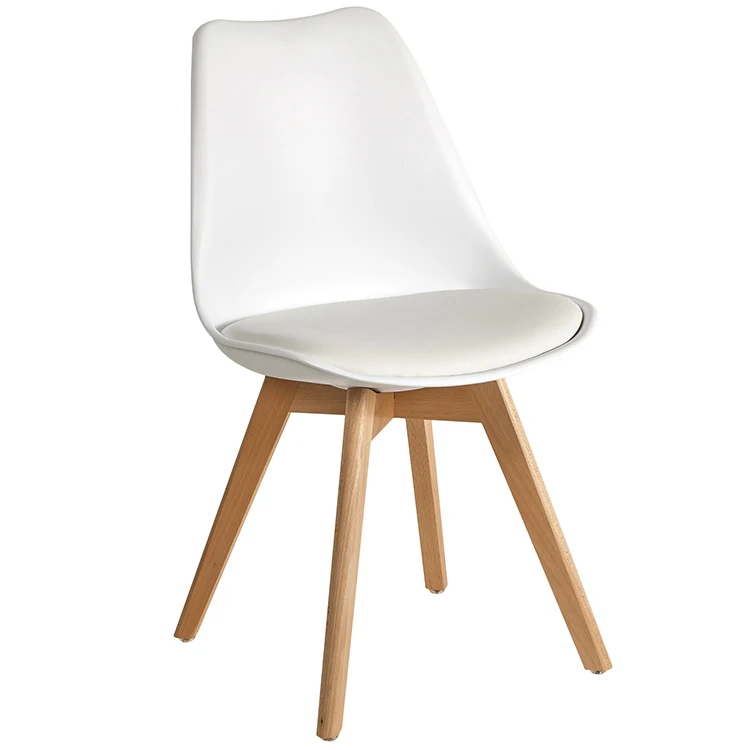 Free Sample Modern Home Furniture Design Plastic New Wood Style Gross Tulip Wooden Legs Chair Wholesale Cheap Dining Room Chairs