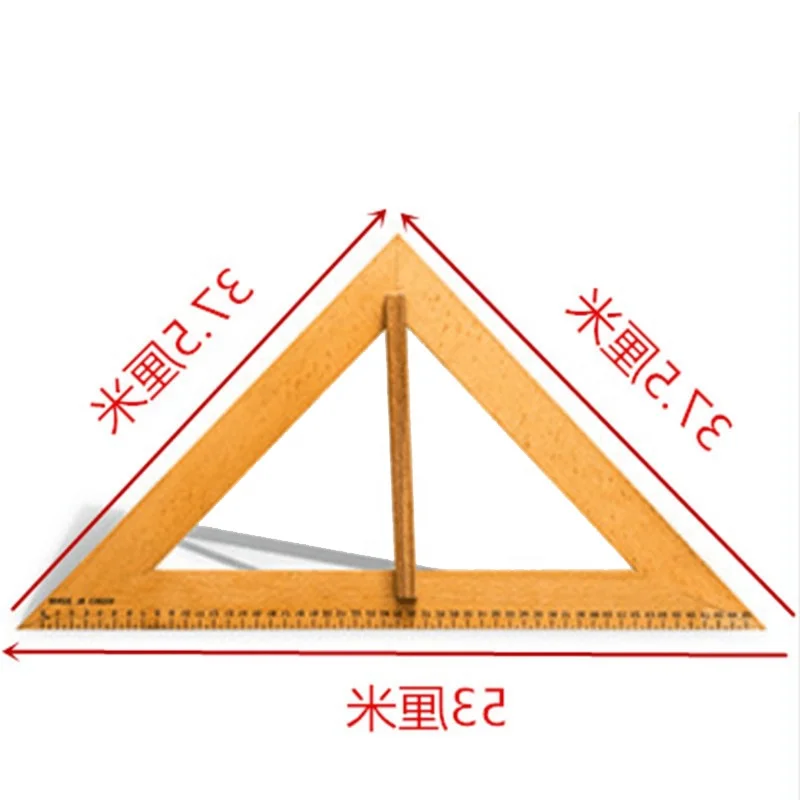 School Stationery Geometry Math Ruler Sets WoodenTriangular ruler Protractor Drawing And Teaching Wood Ruler Set