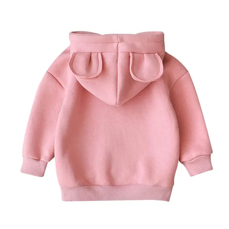 Kids cotton plain hoodie tops blank pullover sweatshirt fleeced children boys girls hoodies