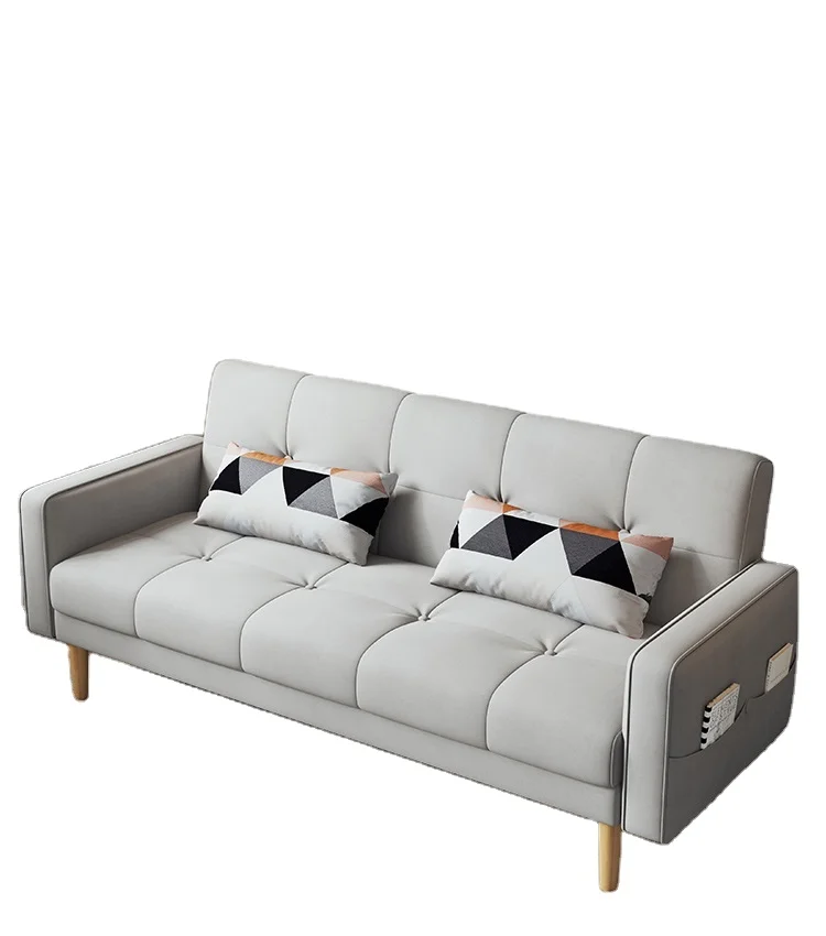 Nordic fabric sofa modern simple small family folding sofa bed living room dual purpose multi-functional lazy sofa