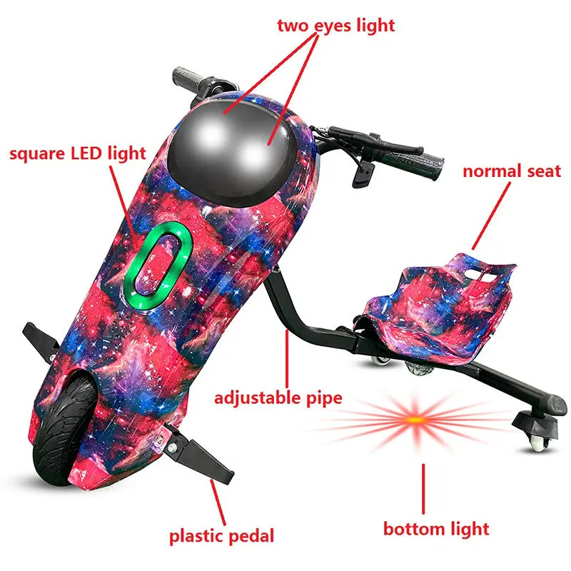 Safe Durable 3 Wheel Electric Smart Drifting Scooter Drift Tricycle Kick Foot Scooter