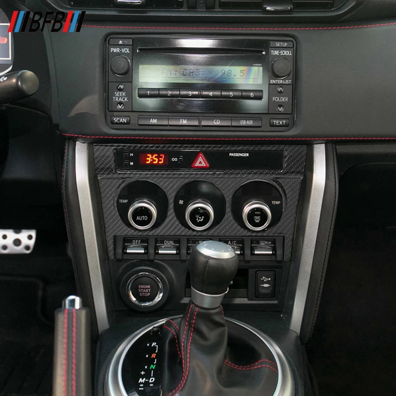 BFB Dry Carbon Fiber Center Control Panel Trim Cover Interior Trim For Subaru BRZ Toyota 86 2012-2020