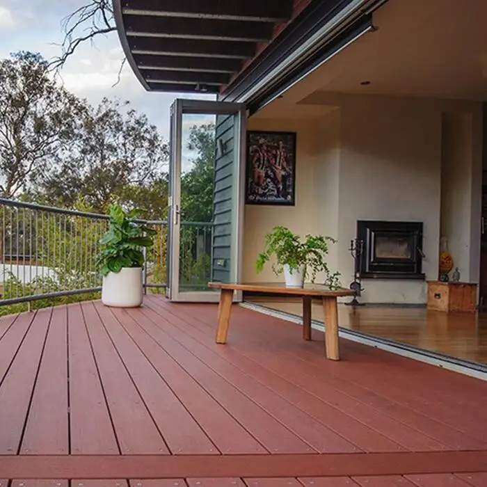 Anti-Slip Waterproof Pool / Balcony / Garden Terrace Waterproof Vinyl Tile Composite WPC Flooring