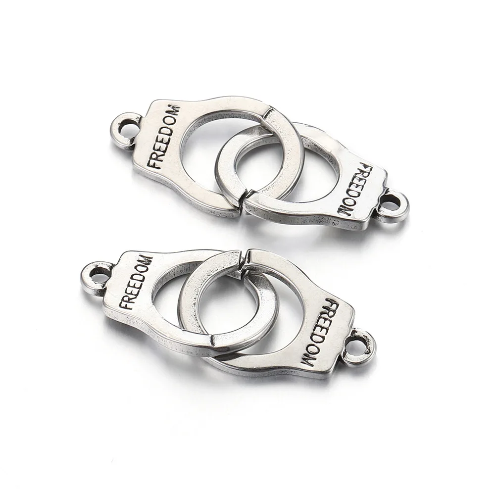 DIY jewelry accessory charms PVD coating stainless steel handcuffs connector necklace bracelet charms