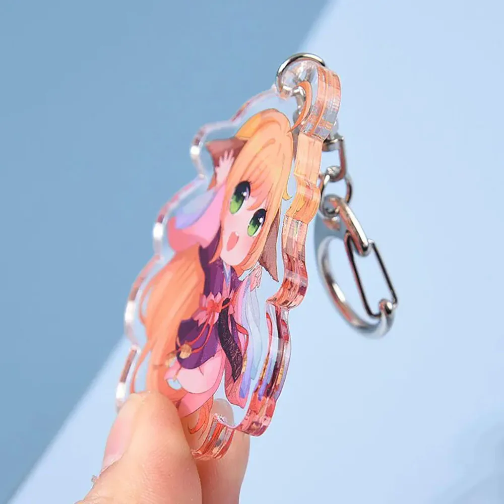 wholesale make your own design printed custom acrylic keychain charms anime epoxy keychain