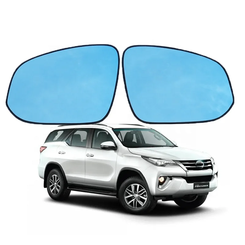 1 pair Side Rearview Mirror Blue Glass Lens For TOYOTA Fortuner Hilux Highlander RAV 4 IV 2016-2021 wide angle View anti glare