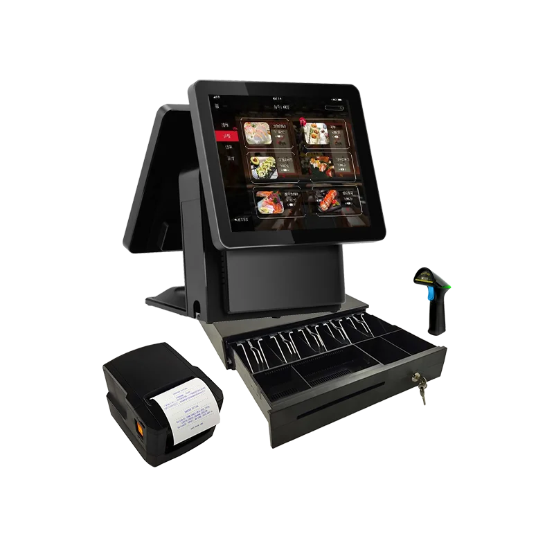 Кассовый аппарат для продажи pos twin touch monitor оборудование финансовых платежей продуктового магазина