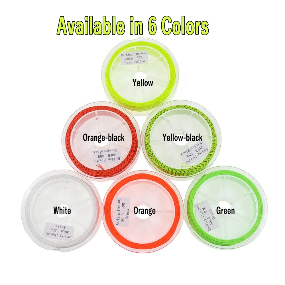 50M Fly Fishing Backing Line 8 Strands polyester Braided Line Sinking Fly Fishing Reel Spare Line Gear Wire Pesca