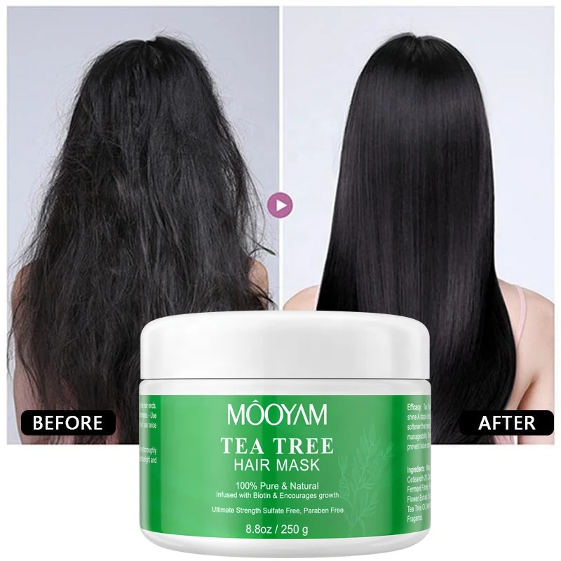 Private Label Deep Conditioner 100% Organic Tea Tree Hair Mask For Treatment Dry or Damaged Hair Keratin Hair Mask