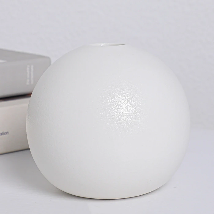 High Quality Nordic Ball Shape Modern Simple Design Ceramic Vase For Home Decoration And Wedding Porcelain Flower Vases
