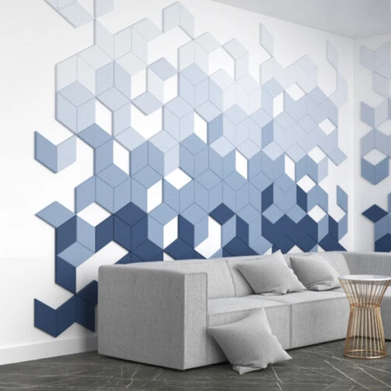 Customized New Self-adhesive Hexagon Decorative Polyester Acoustic Panel Large Size Felt Soundproof ceiling wall Acoustic panel
