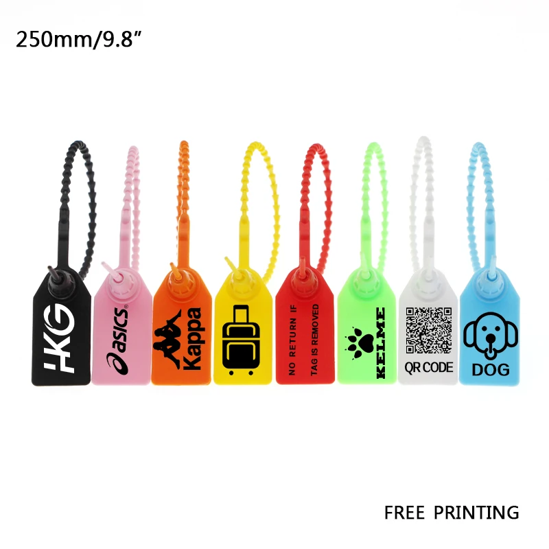 Clothing tag Printed Label Custom Logo padlock plastic zip tie Security seal tamper proof disposable Anti-theft deduction