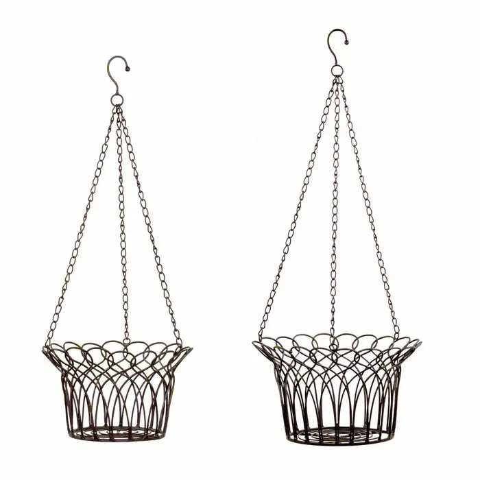 Metal Hanging Planter Basket Handmade Plant Hanger Decorative Hanging Planter Pot Holder