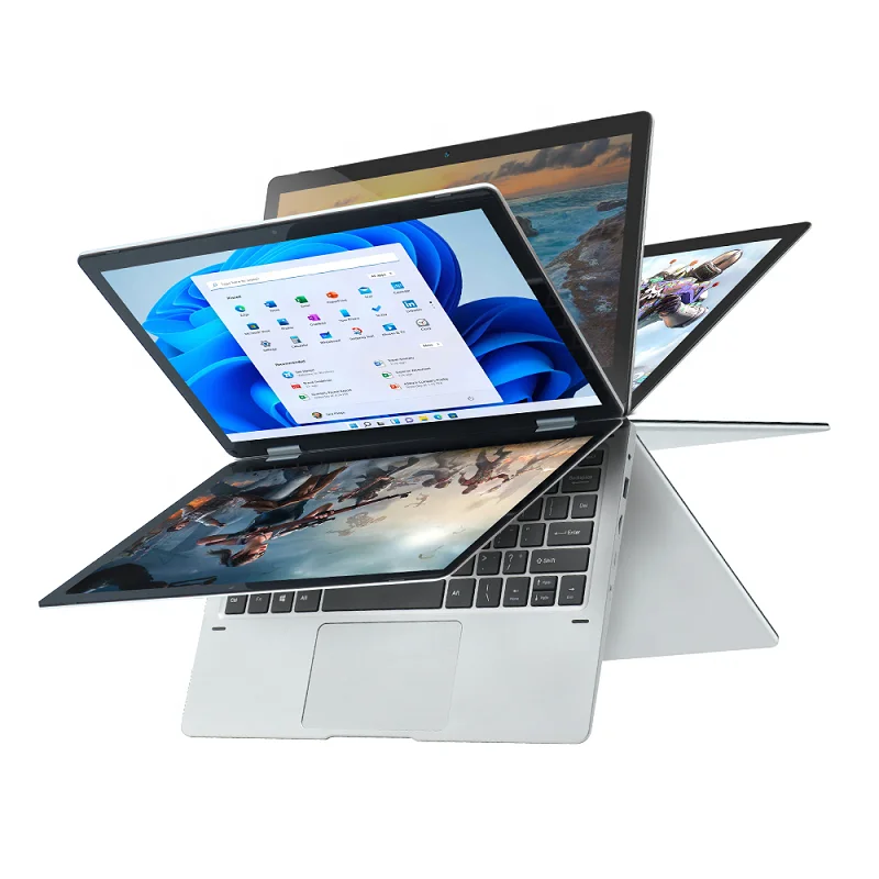 Ультрабук с пользовательским логотипом, 11 дюймов, сенсорный экран, Intel N4000, 4 ГБ, 8 ГБ ОЗУ, вращение на 360 градусов, Win 11, легкий планшетный ПК, ноутбук