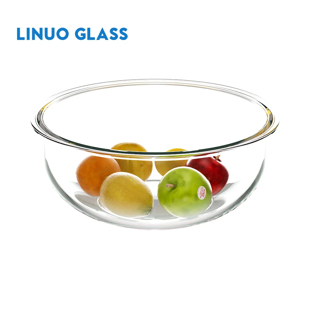 LINUO Vegetable Cutter Slicer Chopper Serving Cooking Stackable Custom Microwave Borosilicate Glass Mixing Bowl Set for Storing