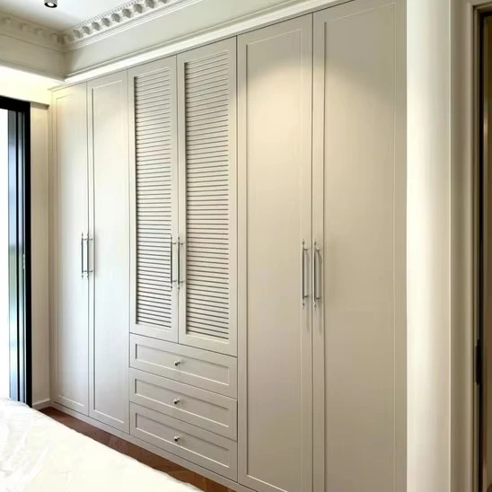 solid wood high quality shark door wardrobe Custom closet for bedroom wholesale sales wardrobe