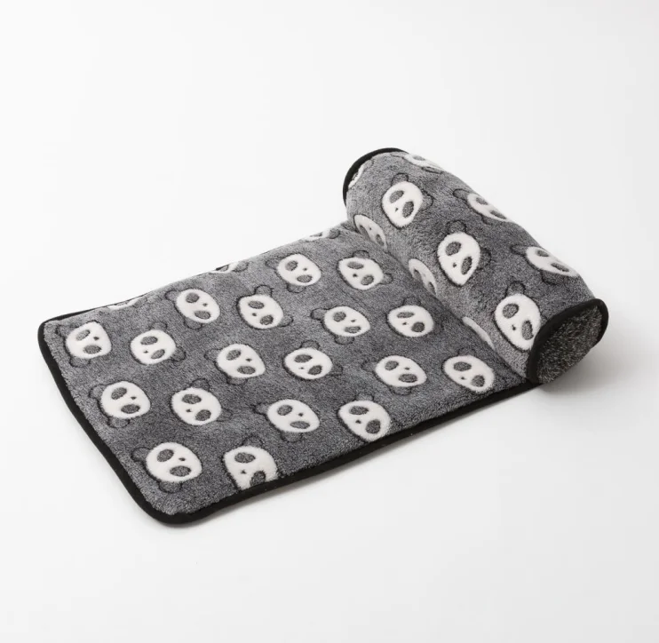 
2021 wholesale washable portable Pet mat with pillow Panda Style Fun House cats and dogs small animals rolling up faux fur bed 