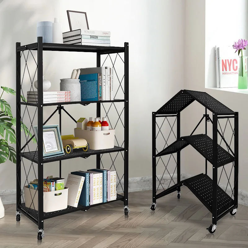 Factory Direct 3/4/5 Layer Microwave Oven Stand Portable Steel Metal Storage Folding Kitchen Rack