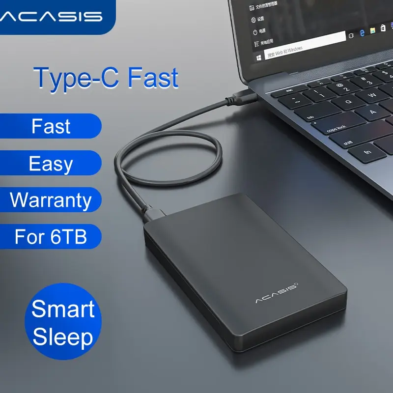 High Quality Type C USB C Hard Drive Enclosure 2.5' USB 3.0 Type C to SATA External Hard Drive Disk Case