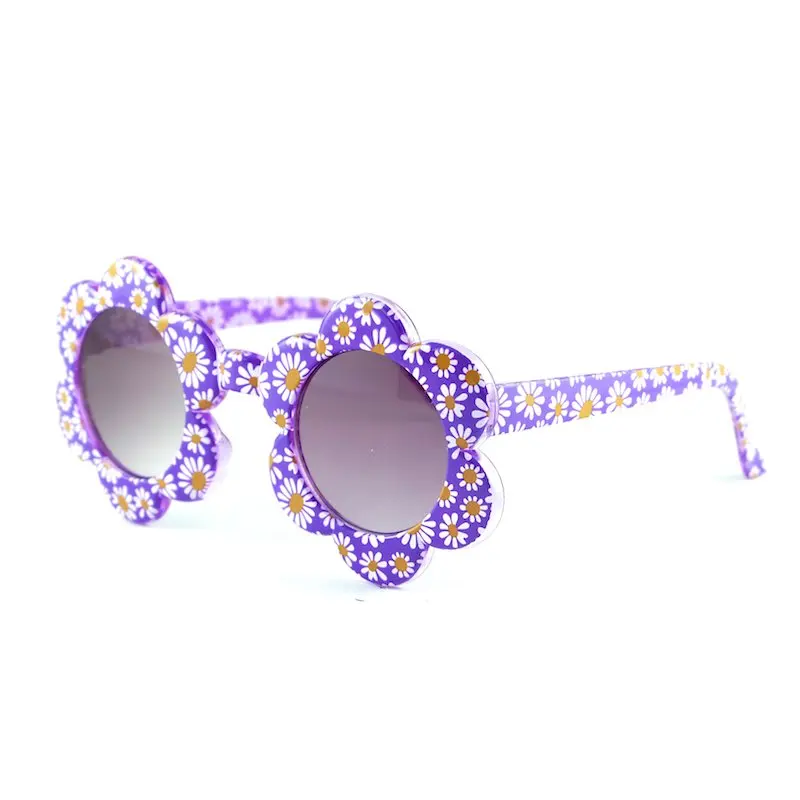 Flower Shape Sun Glasses For Children With Printing Fashion Kids Sunglasses