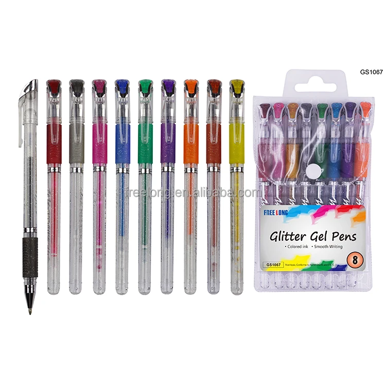 
Factory Supply Low Price Comfortable Grip Gel Ink Pen 10 Pieces Colour Glitter Gel Pen Set 