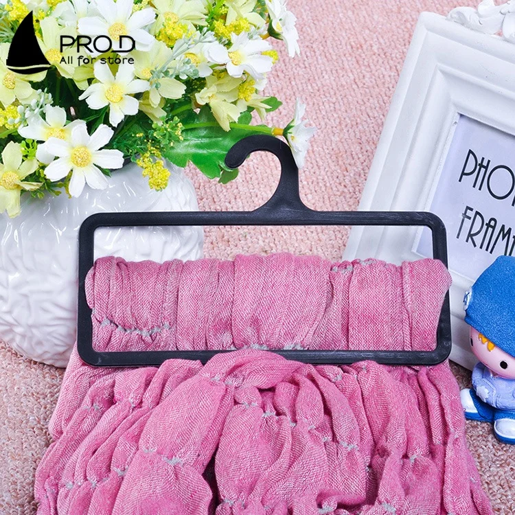 Square Double Layer Black Towel Stand Plastic Scarf Hanger Organizer