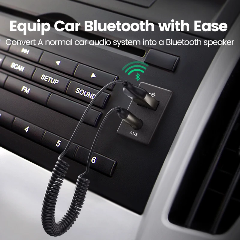  UGREEN BT приемник 5 0 адаптер со системой «Хендс-фри» и Bluetooth для автомобиля с разъемом подачи внешнего сигнала AUX 3 мм Jack стерео музыка