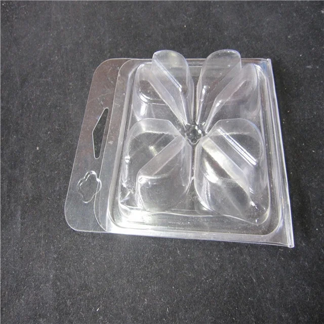 Recyclable Plastic 5 cell snap bar wax melts clamshell packaging 5 cavity wax melt Clamshell moulds for soy wax tart melts