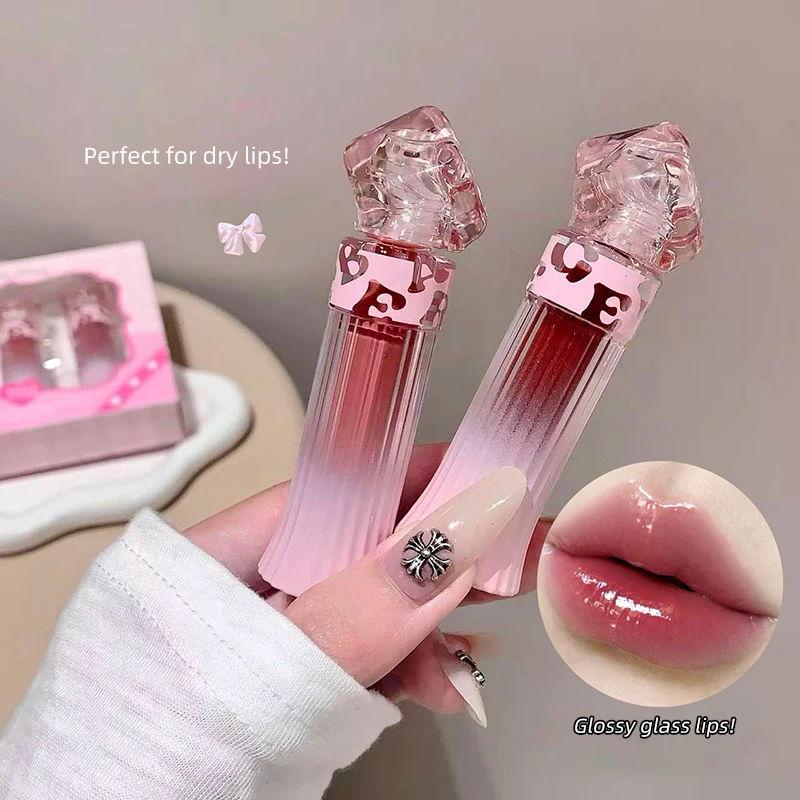 Набор блесков для губ GEGE BEAR Charming Pink Shimmer: водный блеск нелипкий увлажняющий тинт