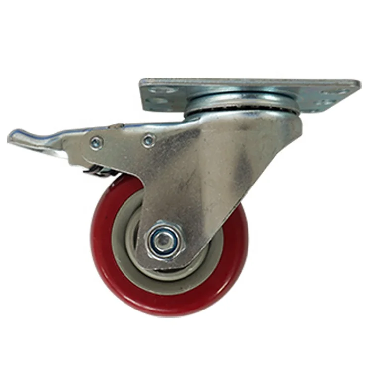 
Industrial heavy duty double ball bearing PVC caster wheel swivel castor universal casters with brake 