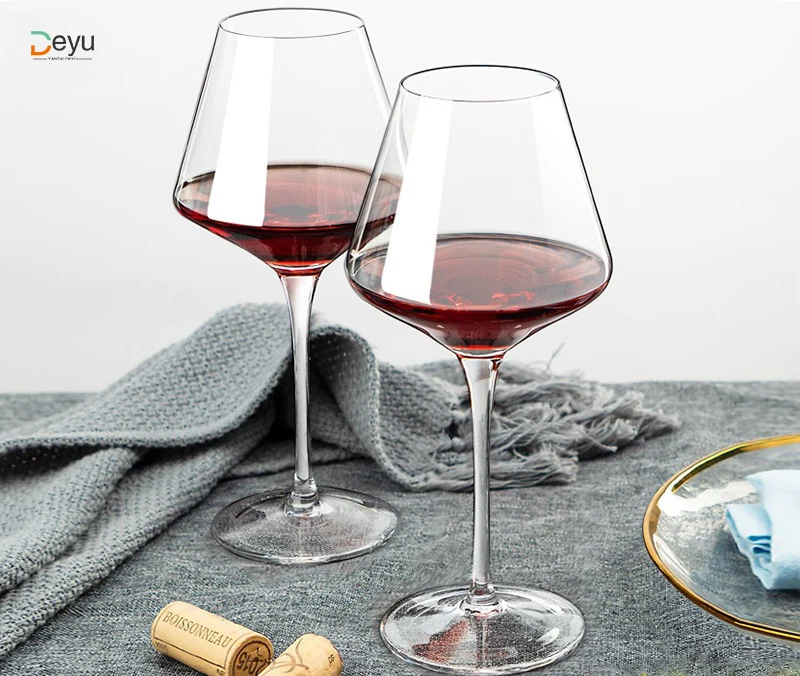 HOT wholesale 16-30oz Burgundy crystal wine glass And Aand Cut Wine Glass And long Stem Glasses Crystal Red Wine Glass