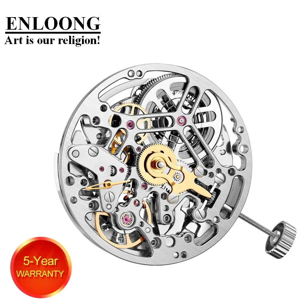 ENLOONG Luxury Skeleton Mechanical Movement Automatic Long Power 80 Hours ELA0757 OEM Logo 8N24 8N40 Substitute Watch Movement