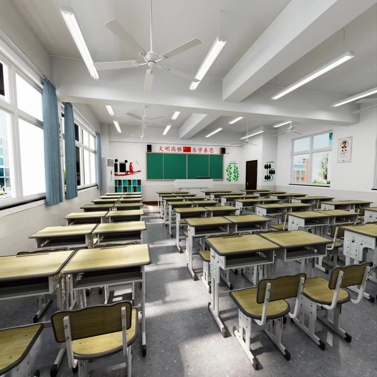 Elementary School Furniture Classroom Student Desk and Chair