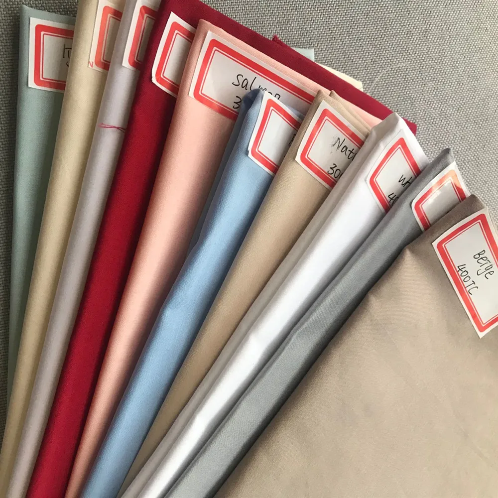 Deeda factory 100% Egyptian cotton 300T 400T satin bed sheet fabric