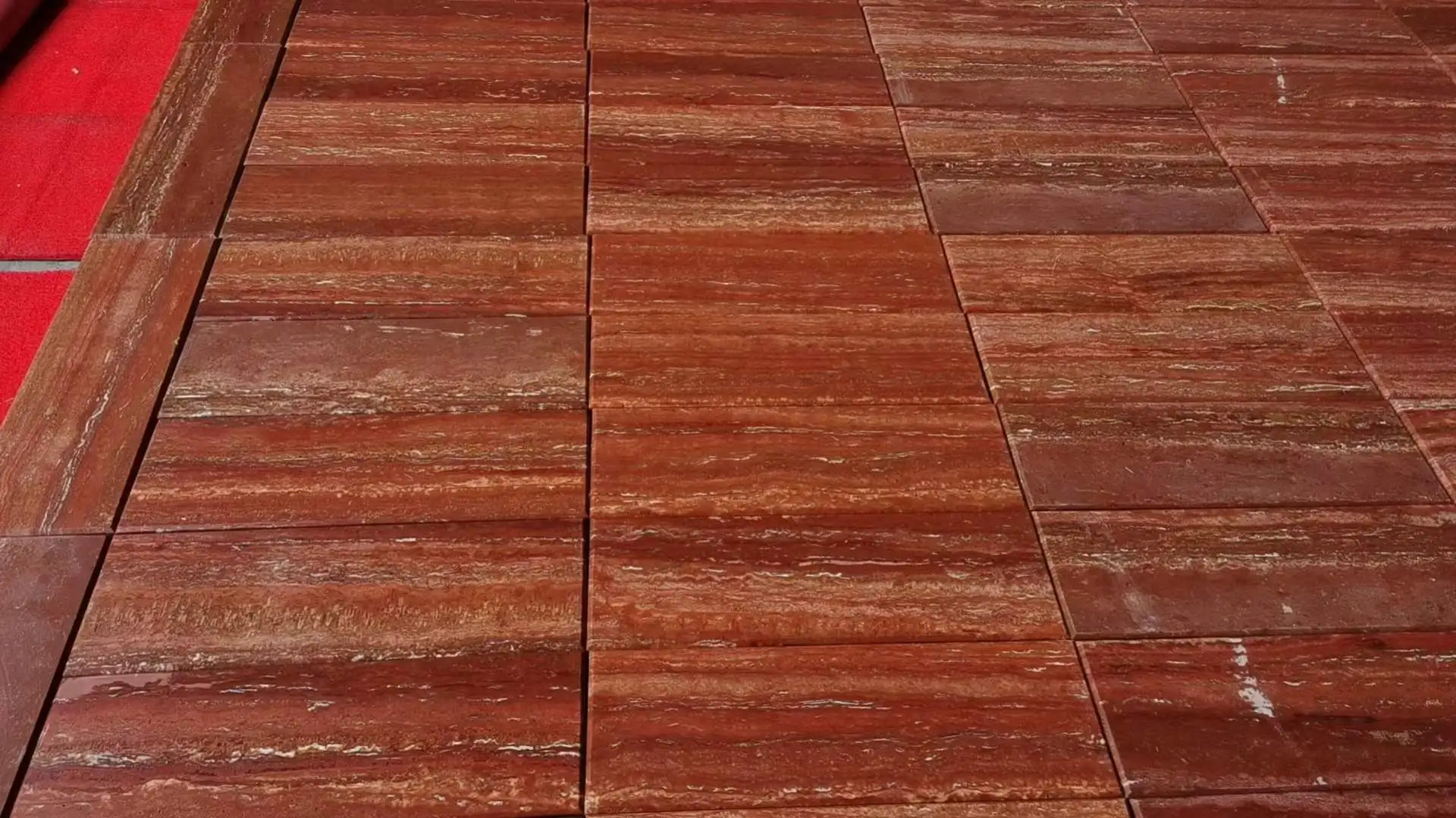 Red Travertine Stone Slab Wholesale