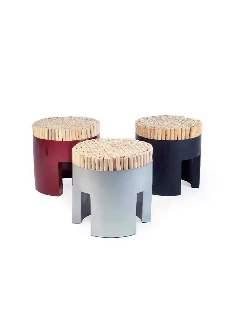 Designer Home Tea Room Solid Wood Stool Creative Shoe Replacement Low Dining Stool Optimal for Home & Office Use