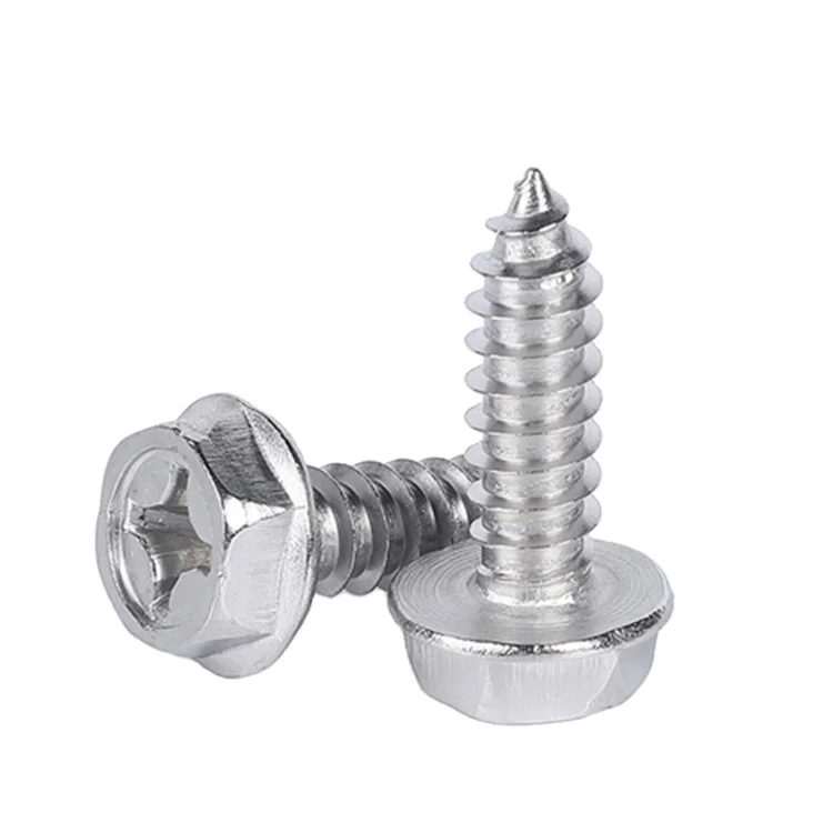 mpt screws Phillip hex washer head factory wholesale Hexagon Flange Self-tapping Screw Car Number Plate Screws